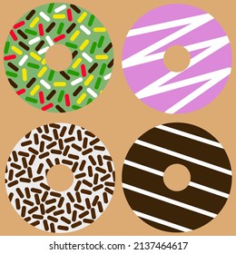 Vektorgrafik von Donuts. geeignet für Bilder von Lebensmittelverpackungen, Menülisten, Werbung und andere.