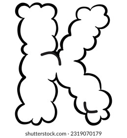 Vector illustration doodle alphabet smoke cloud isolated on white background