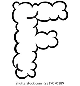Vector illustration doodle alphabet smoke cloud isolated on white background