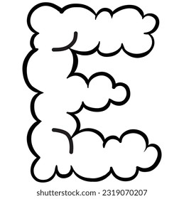 Vector illustration doodle alphabet smoke cloud isolated on white background