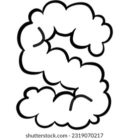 Vector illustration doodle alphabet smoke cloud isolated on white background