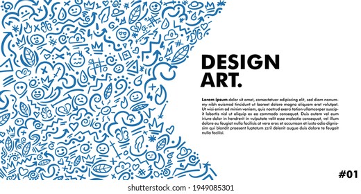 Vector Illustration doodle art, minimalistic modern art for sticker, wallpaper background, business card, invitation, gift cards, flyers and brochures