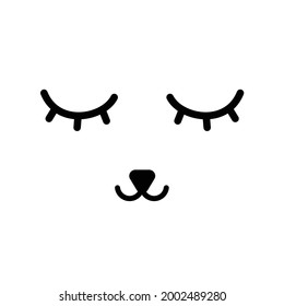 vector illustration doodle banner background face yummy poster mood comic close eyes line art sleep human fashion cartoon cute outline element business modern element object web print graphic design 