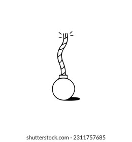 vector illustration doodle bomb concept