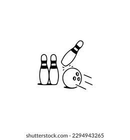 vector illustration doodle bowling concept
