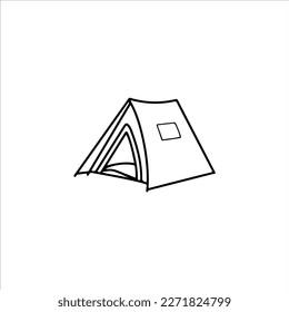 vector illustration of doodle camping tent