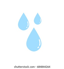Vector illustration of a doodle cartoon blue shiny water drops