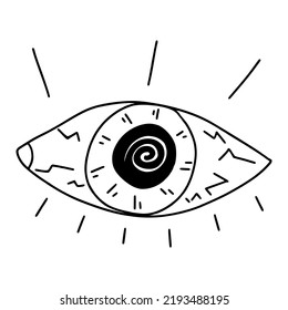 Vector illustration Doodle Cartoon Halloween Eye