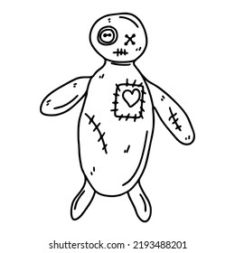 Vector illustration Doodle Cartoon Voodoo Doll