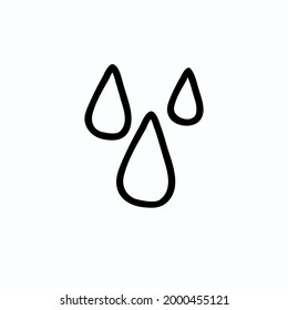Ilustración vectorial de las gotas de agua de dibujos animados de doodle.