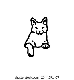 vector illustration doodle cat concept