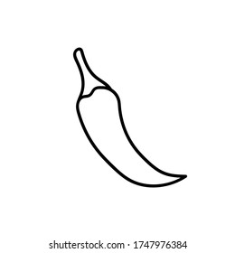 Ilustración vectorial de una pimienta chile de doodle.  Aislado sobre fondo blanco. Hortalizas dibujadas a mano. Línea y esquema de alimentos. 
