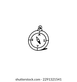 vector illustration doodle compass concept