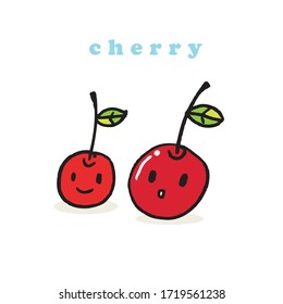 Vektorgrafik von Doodle cute cherry , Kirschdoodle-Symbol