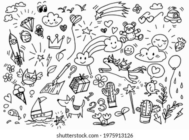 Vector Illustration Doodle Cute Hand Drawn Stock Vector (Royalty Free ...