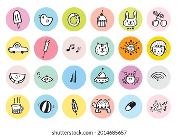 Vector illustration of Doodle cute for kid, Hand drawn set of cute doodles for decoration,Funny Doodle Hand Drawn, Summer, Doodle set of objects from a child's life