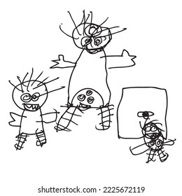 garabato de 5 años estilo 3 para libros infantiles y diseño gráfico