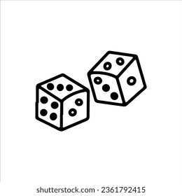 vector illustration doodle dice concept