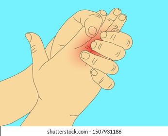 Vector Illustration Doodle Drawing Hand Pain Stock Vector (Royalty Free ...