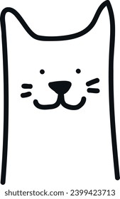 Vector illustration of doodle drawing of a kitten.