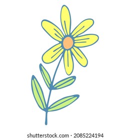 Vector illustration of doodle flower.