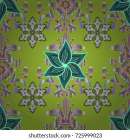 Vector illustration. Doodle flowers and branches, herbs and flowers. Hand drawn. Beautiful fabric pattern.