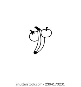 vector illustration doodle fruits concept