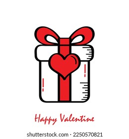Icono de San Valentín de regalo de dibujos animados