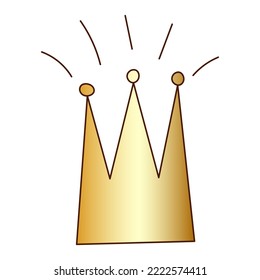 vector illustration of doodle golden crown