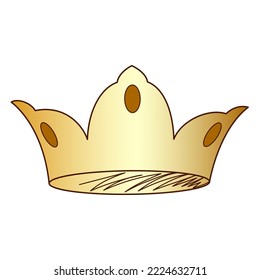 vector illustration of doodle golden crown