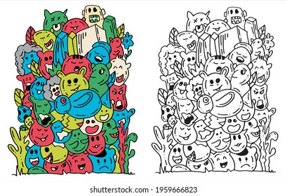 Vector Illustration of Doodle, great for design t-shirt, Wall decoration.