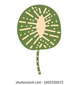 Vector illustration of a doodle green leaf on a white background.