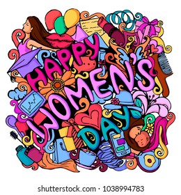 vector illustration of doodle for Happy Women's Day 8th March celebration background