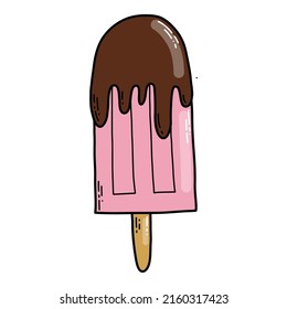 Vektorgrafik. Doodle-Eis einzeln auf weißem Hintergrund. Beliebt.