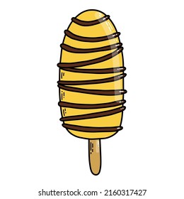 Vector illustration. Doodle ice cream isolated on white background. Popsicle.