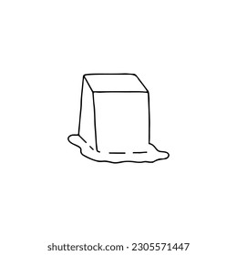 Vector illustration of doodle ice melting