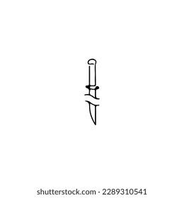 vector illustration doodle knife concept
