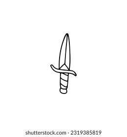 vector illustration doodle knife concept