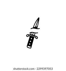 vector illustration doodle knife tattoo concept