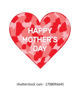 Vector illustration, doodle line, heart painted by hand in red and pink color. Happy Mother's Day. Use for greeting cards, banners, poster and other design.
