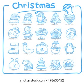 Vector illustration - Doodle Merry Christmas Icon set