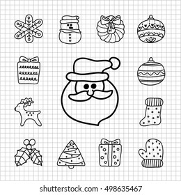 Vector illustration - Doodle Merry Christmas Icon set