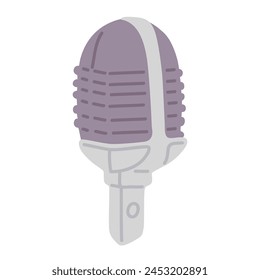 Vector illustration doodle microphone for digital stamp,greeting card,sticker,icon, design