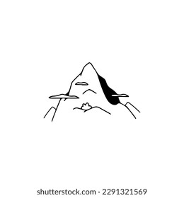 vector illustration doodle mountain concept