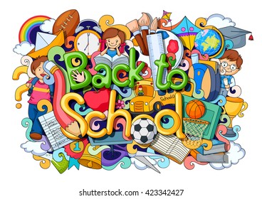 vector illustration of doodle on Back to School concept