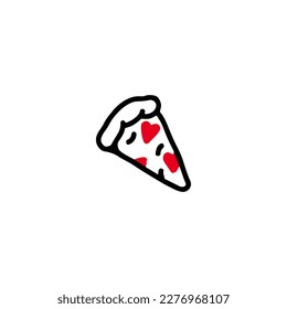vector illustration doodle pizza concept