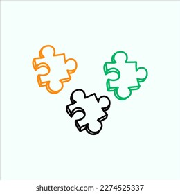 vector illustration of doodle puzzle