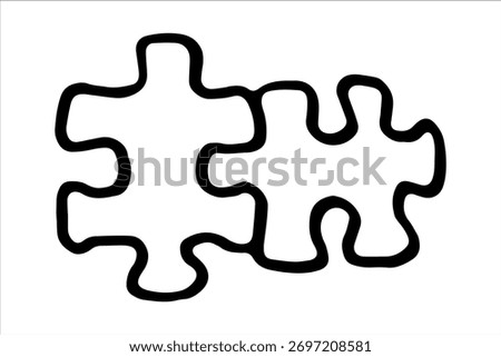 Vector illustration of a doodle puzzle