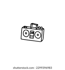 vector illustration doodle radio concept