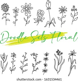 Vector Illustration Doodle Sets Floral